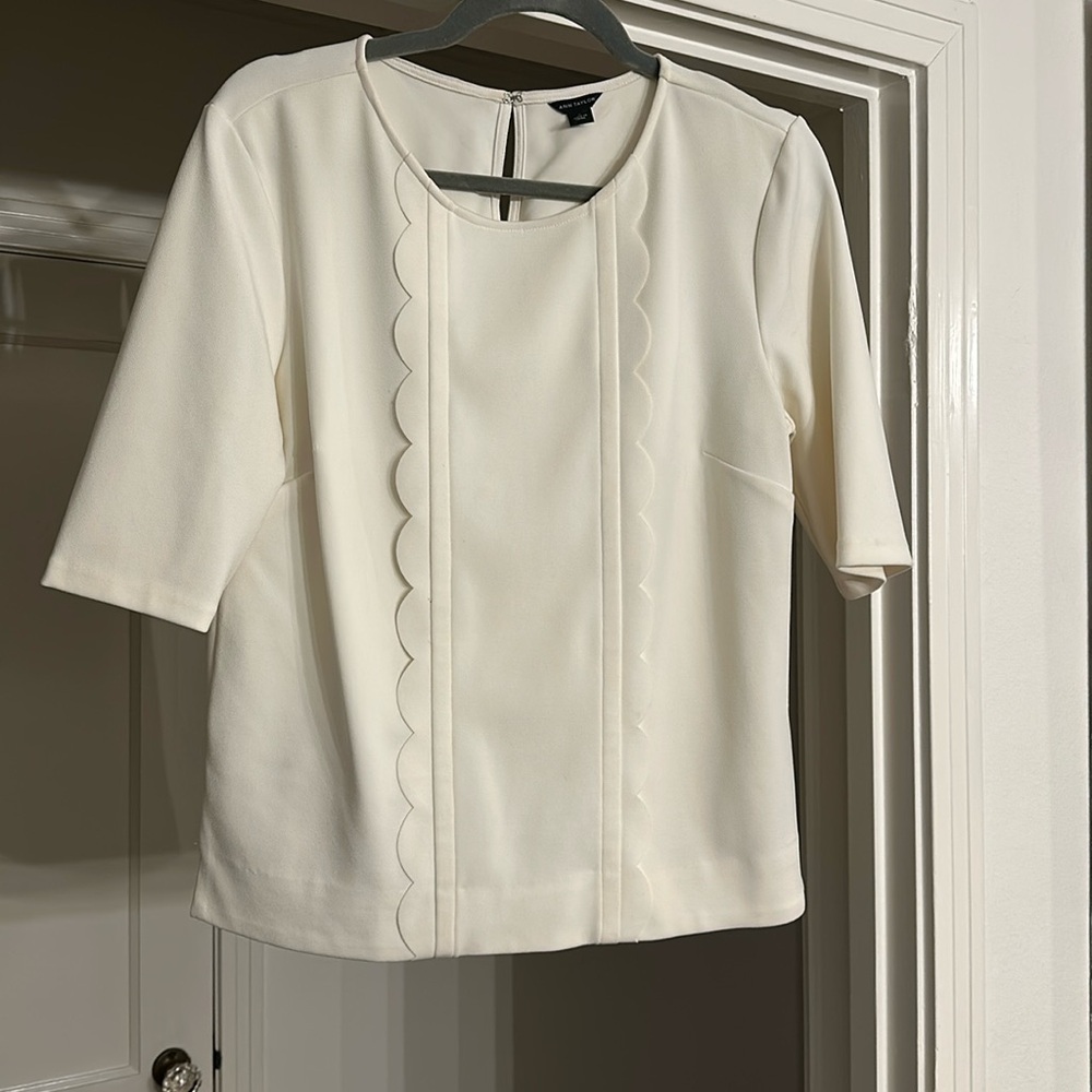Structured ivory work blouse